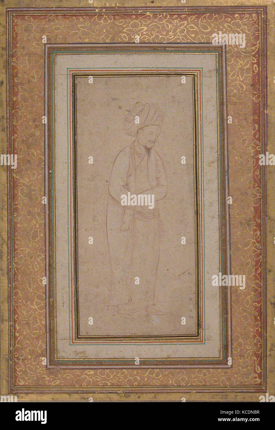 Man in a Long-sleeved Coat, Riza-yi `Abbasi, ca. 1598 Stock Photo